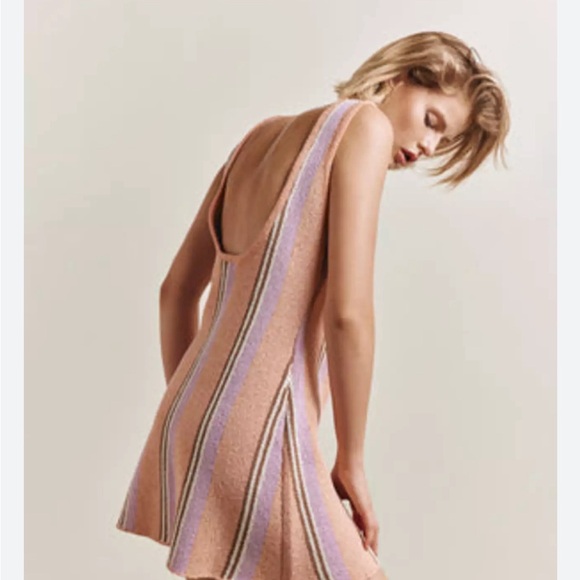 VRG GRL Cleo Knit Mini Dress Pink Stripe - Picture 2 of 4